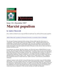 Marxist populism Issue 141, December 2007  by Andrew Moravcsik