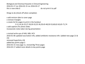 Biological and Chemical Hazards in Clinical Engineering 1