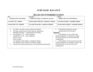 ACID  BASE  BALANCE RULES OF INTERPRETATION