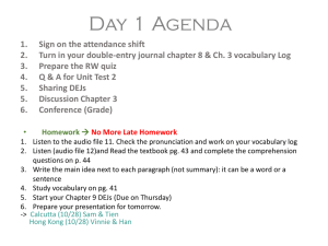 Day 1 Agenda