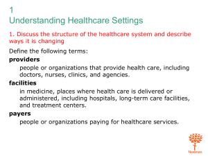 1 Understanding Healthcare Settings