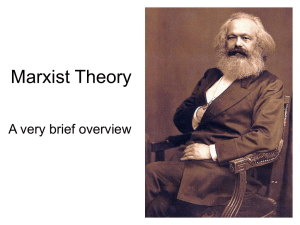 Marxist Theory A very brief overview
