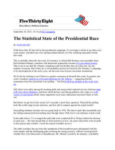 The Statistical State of the Presidential Race