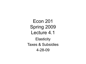 Econ 201 Spring 2009 Lecture 4.1 Elasticity