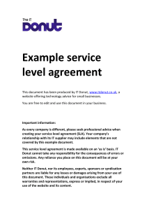 Example service level agreement