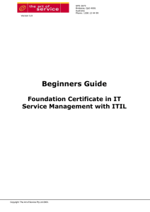 Beginners Guide  Foundation Certificate in IT Service Management with ITIL