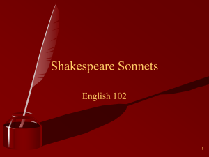 Shakespeare Sonnets English 102 1