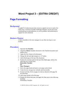 – (EXTRA CREDIT) Word Project 3 Page Formatting Background