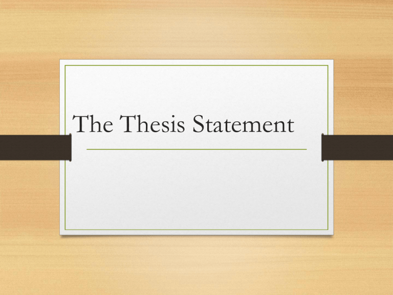 a thesis statement is purposefully vague