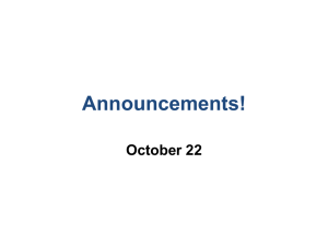 Announcements! October 22