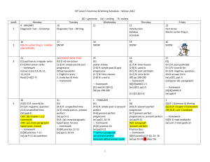 IEP Level 3 Grammar &amp; Writing Schedule – Winter 2012