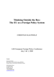 Thinking Outside the Box: The EU as a Foreign Policy System