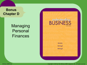 Managing Personal Finances Bonus