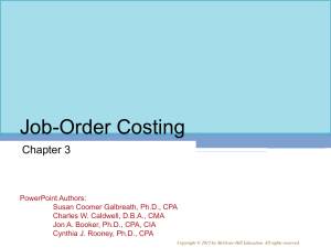 Job-Order Costing Chapter 3