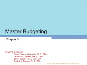 Master Budgeting Chapter 8