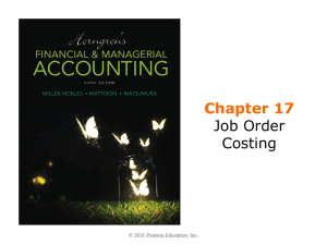 Chapter 17 Job Order Costing