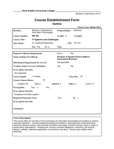 Course Establishment Form Outline