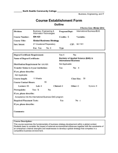Course Establishment Form Outline