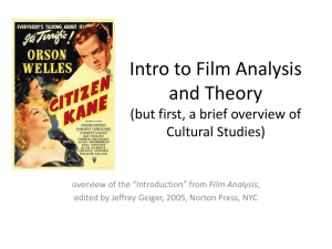 Intro to Film Analysis and Theory (but first, a brief overview of