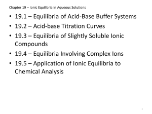 • 19.1 – Equilibria of Acid-Base Buffer Systems