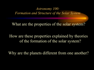 What are the properties of the solar system?