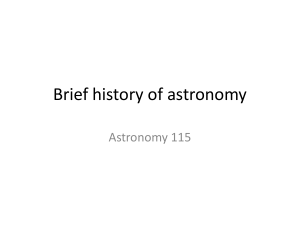 Brief history of astronomy Astronomy 115