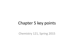 Chapter 5 key points Chemistry 121, Spring 2015