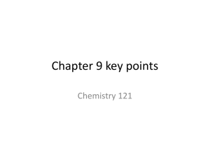 Chapter 9 key points Chemistry 121