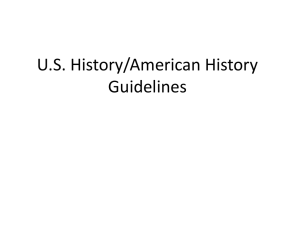 U.S. History/American History Guidelines