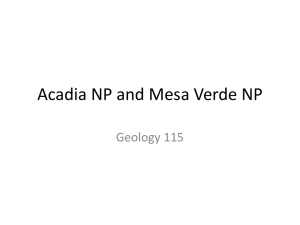 Acadia NP and Mesa Verde NP Geology 115
