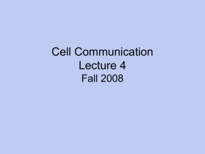 Cell Communication Lecture 4 Fall 2008