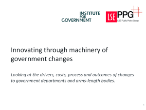 Innovating through machinery of government changes