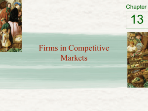 13 Firms in Competitive Markets Chapter