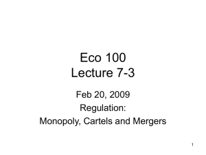 Eco 100 Lecture 7-3 Feb 20, 2009 Regulation: