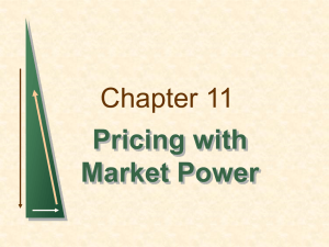 Chapter 11 Pricing with Market Power