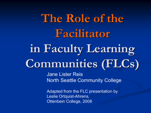 The Role of the Facilitator in Faculty Learning Communities (FLCs)