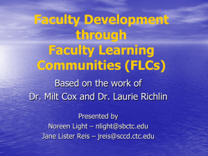 Faculty Development through Faculty Learning Communities (FLCs)