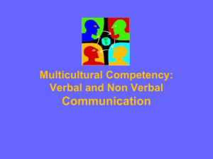 Communication Multicultural Competency: Verbal and Non Verbal