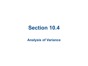 Section 10.4 Analysis of Variance