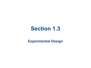 Section 1.3 Experimental Design
