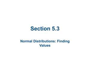 Section 5.3 Normal Distributions: Finding Values
