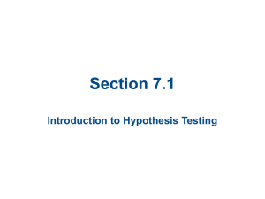 Section 7.1 Introduction to Hypothesis Testing