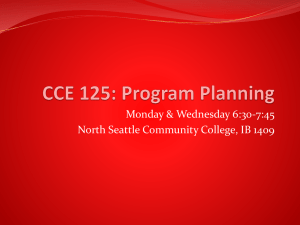 Monday &amp; Wednesday 6:30-7:45 North Seattle Community College, IB 1409