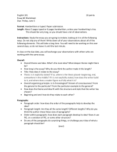 English 101  10 points Essay #4 Worksheet