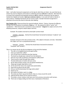 English 104/Fall 2014 Assignment Sheet #1 Tenenbaum