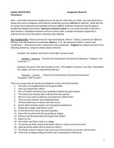 English 104/Fall 2015 Assignment Sheet #1 Tenenbaum