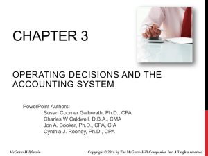 CHAPTER 3 OPERATING DECISIONS AND THE ACCOUNTING SYSTEM