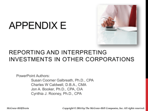 APPENDIX E REPORTING AND INTERPRETING INVESTMENTS IN OTHER CORPORATIONS