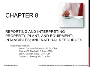 CHAPTER 8 REPORTING AND INTERPRETING PROPERTY, PLANT, AND EQUIPMENT; INTANGIBLES; AND NATURAL RESOURCES