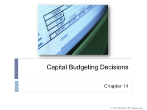 Capital Budgeting Decisions Chapter 14 © 2010  The McGraw-Hill Companies, Inc.
